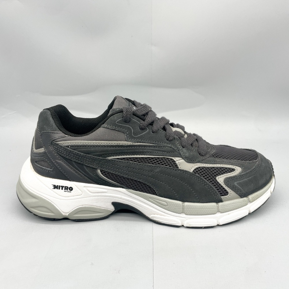 Puma Mens 11 Teveris Nitro Dark Gray Charcoal Sneakers Shoes Retro Gym Casual